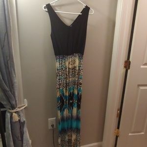 Black & Blue Maxi Dress
